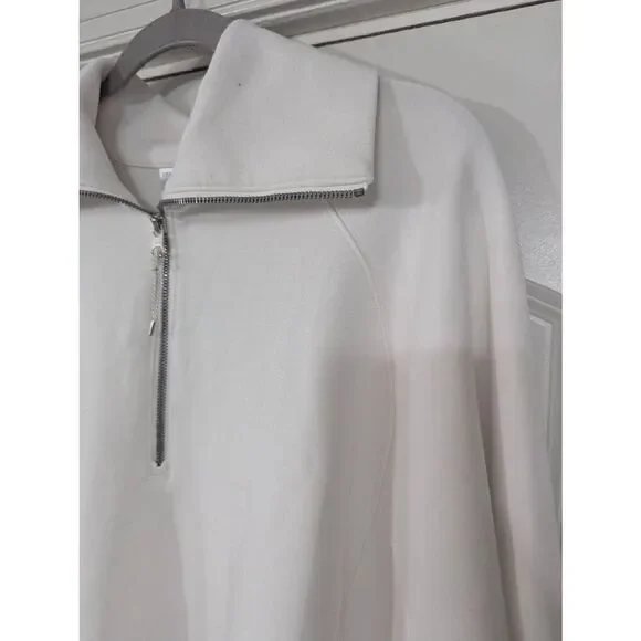 Spanx AirEssentials 1/2 Zip Sweatshirt women's 1X white boxy oversized layering - Picture 4 of 8